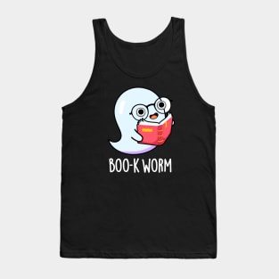 Boo-k Worm Cute Halloween Bookworm Ghost Pun Tank Top